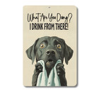 Black Lab Bathroom Sign Toilet Bath Labrador Dog Funny Metal Tin Wall Art Decor