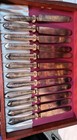 Lot - 56 Pc  Vtg  Silver   Plated Flatware W Box Reed   Barton  Oneida  Rogers  