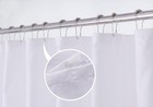 Fabric Shower Curtain Liner Solid White Hotel Quality Mildew Resistant Washable