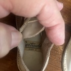 Vintage Gertrude s Brown white Baby Infant Shoes Sz 0 Lace-up Firm Bottom