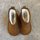 Gap Brown Suede Slip-on Ankle Bootie Baby Shoes Faux Fur Lined Size 5