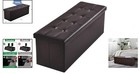 43-inch Faux Leather Folding Ottoman Storage Bench - Holds 700lbs  125l Capacity
