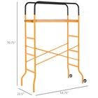 Steel Scaffold Work Platform 4-step Ladder Indoor Decoration W 2 Wheels