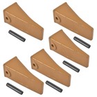 5x Long Dirt Bucket Teeth X156l   Roll Pins P156 For Skid Steer Mini Excavators