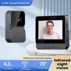 4 3   Wireless Smart Doorbell Intercom System 1080p Hd Door Bell Cameras Monitor