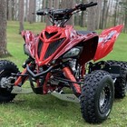 Red   Black Shock Covers For Yamaha Raptor Yfm 700 R  special Edition   set 3 