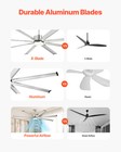Uimoso 84  Reversible Ceiling Fan Light 6-speed Remote Control Brushed Nickel
