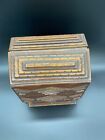 Antique Handmade Tramp Folk Art Storage Jewelry Or Sewing Box Signed By Artist