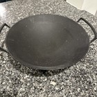 Le Creuset Black Cast Iron Wok 14  Double Handles W  Stand