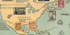 Pictorial Philatelic Institute  s Stamp Map Of The World Vintage Poster Wall Art