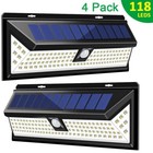4pcs Litom 118 Led Solar Lamp Pir Motion Sensor Wall Light Waterproof Garden