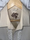 Vintage Iolani Beau Tiki Hawaiian Wedding Shirt Mens M Beige Made In Usa Lace