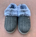 Skechers Bobs Keepsake Ice Angel Clog Slippers Gray Faux Fur Memory Foam Women 9