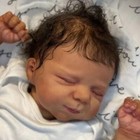 Black Sleeping 18  Reborn Baby Dolls Chubby Cloth Body Lifelike Newborn Toddler