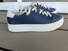 Soludos Women s Blue White Leather Sneakers Shoes Everday Size 7 5