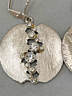 Vintage Art Deco Style Crystal And Silver Tone Round Earrings    454 
