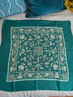 Vintage Liberty London Silk Twill Scarf-27 In  Sq - Green Woodland Animal Print