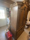 Drexel Heritage French Provincial Armoire Crown Top Decorative Carving 2 Piece