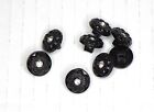 Vintage Black Buttons 8 Flower Glass Rhinestone Resin 1 2 In