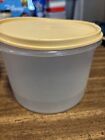 Tupperware   4 Canister Set Clear W beige Stacking Nesting Large Sizes Vintage