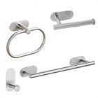 4 Piece Towel Bar Set Bath Accessories Bathroom Hardware - Brushed Nickel Stain