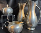 Royal Holland Pewter Set  Vase  Pitcher  Creamer And Sugar Bowl  Vintage