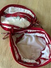 Vera Bradley Cosmetic Bag Round Travel Case Red Women