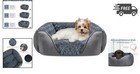 Ergonomic Dog Cuddler Bed  Soft Suede   Faux Fur For Perfect Puppy Comfort