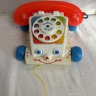 Fisher Price Vintage Chatter Telephone Rotary Dial Pull Along Toy Phone Works 
