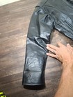 Diamond Plate Buffalo Leather Men s Black Leather Jacket Size Medium Patched Up