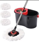 Spin Mop Bucket Set With Wringer Basket  Handle   Replacement Mop Head