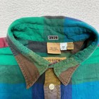 Vintage Ruff Hewn Shirt Mens M Short Sleeve Colorblock Retro Button Up 90s