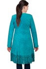 Women s Suede Leather Long Fringes Duster Coat Western Cowgirl Powwow  Coat