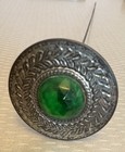 Antique Hatpin Green Faceted Glass Jewel Long Xl 12 25    Shaft Gay 90s Style