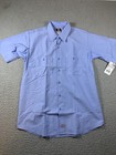 New Dickies Men s Button Up Short Sleeve Vented Work Shirt Pockets Light Blue