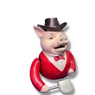 Antique 1915 Cast Iron Pig Mechanical Bank John Harper   Co  England     Red Tux