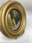 Orientalist Print Antique Bubble Curved Glass Framed 1920   s Deco
