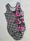Gk Elite Gymnastics Leotard Floral Black Pink Leo Flowers Tank Cm Child Medium