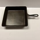Vintage Cast Iron Skillet Square Unmarked 9 5  X9 5 x1 75  Restored   Seasoned