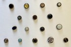 Beautiful Card Of 42 Different Antique Waistcoat Buttons Several Pictorials