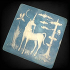 Vintage Incolay Stone Unicorn Trinket Jewelry Box Robert Nemith Blue 5 