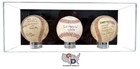Acrylic Three 3 Triple Mlb Baseball Display Case Wall Mounting Uv Protecting A