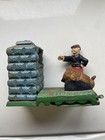 Artillery Bank Cast Iron Mechanical Bank Green Red Blue Collectible