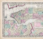 1869 New York City Map Original  20 5x13 25  Brooklyn - Manhattan - Williamsburg