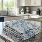 Kitchen Towels - 100 Cotton 4 Pack French Country Toile Dish Towel - Decorati 