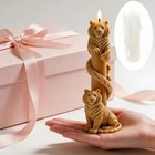 Tall Tiger Pillar Candle Mold 3d Exotic Animal On Pole Sculpture Resin Diy Molds
