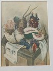 Original French Line Ss Normandie Ocean Liner Dinner Menu Still Life 1937 Framed