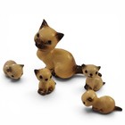 Hagen-renaker Miniature Siamese Cat Family Set Mama 438   Kittens Vintage