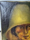 Early Vintage European Oil Painting On Canvas Woman With Hat Signed W  Schoon 