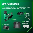 Metabo Hpt Nr1890dcam 18v 3-1 2 In  Paper Tape Framing Nailer Kit  4 Ah  New
